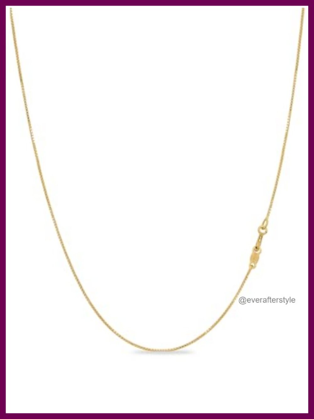 925 Sterling Silver Box Chain Necklace 0.7mm Gold Plated Delicate Layering
